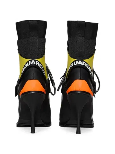 Dsquared2 Techno Lace-up Touch-strap Ankle Boots In Multi