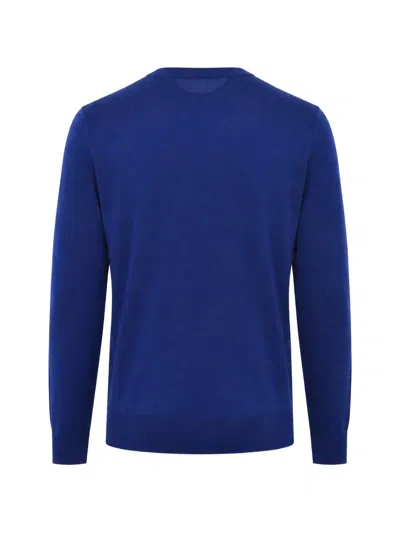Dsquared2 Maple-leaf Patch Crew-neck Sweater In Blue