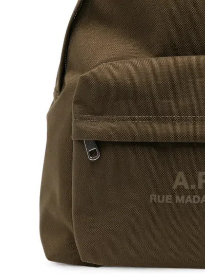 A.p.c. Logo-print Backpack In Green