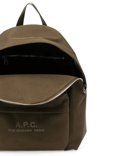 A.p.c. Logo-print Backpack In Green