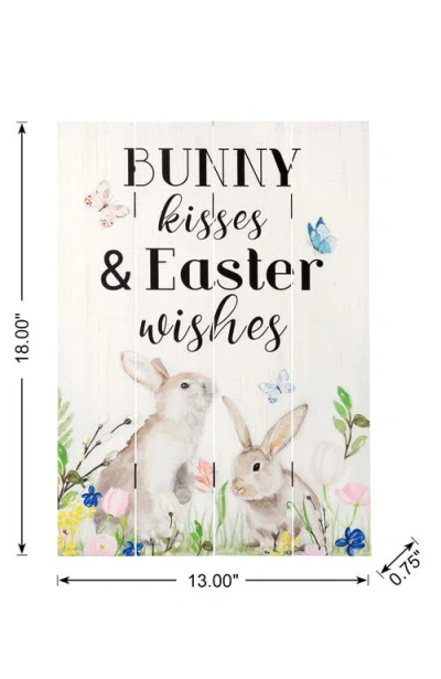 Glitzhome 18"h Easter Wooden Bunny Wall Decor In Pink