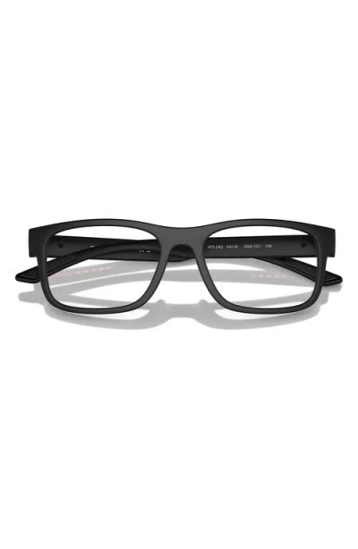 Prada Linea Rossa 54mm Rectangular Optical Glasses In Black