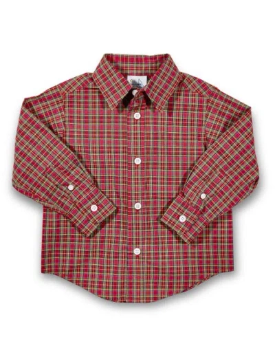 Florence Eiseman Plaid Button Down Shirt In Burgundy
