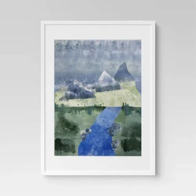 Artxtiles Mountain Trail Framed Print In Multi