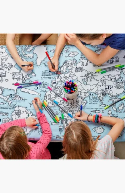 Eat Sleep Doodle World Map Tablecloth In Multi