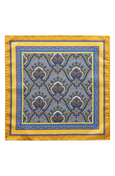 Eton Paisley Silk Pocket Square In Multi