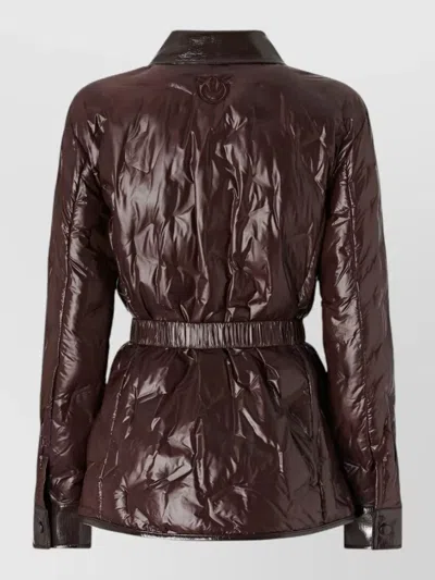 Pinko Technical Canvas Belted Down Jacket In Multi