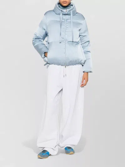 Herno Padded Jacket High Collar Drawstring Hem In Blue