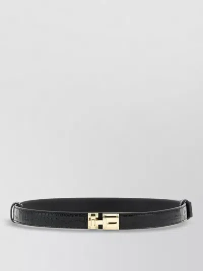 Tom Ford Slim Crocodile Effect Leather Waist Belt In Transparent