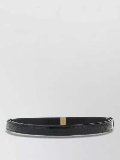 Tom Ford Slim Crocodile Effect Leather Waist Belt In Transparent