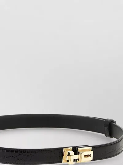 Tom Ford Slim Crocodile Effect Leather Waist Belt In Transparent