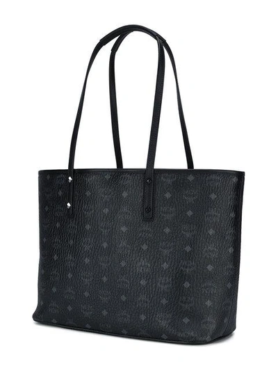 Shop Mcm Logo Print Tote In Black