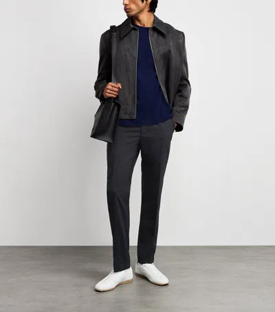 Sandro Paris Wool-blend Drawstring Trousers In Blue