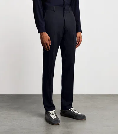 Sandro Paris Virgin Wool Straight Trousers In Blue