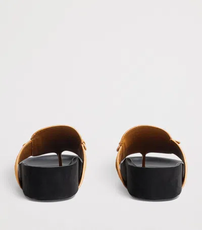 Sandro Paris Suede-leather Platform Flip Flops In Multi