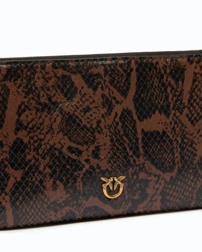 Pinko - Pochette À Bandoulière Mini Flat Horizontal En Cuir Embossé Python