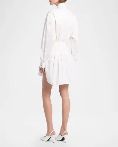 Versace Medusa Shirt Dress Chest Pockets Waist Detail In White
