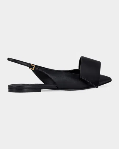 Givenchy Black Twisted Ribbon Slingback Ballerina Flats In Black