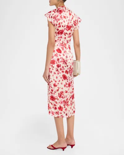 Isabel Marant Lindsay Floral Ruched Jacquard Midi Dress