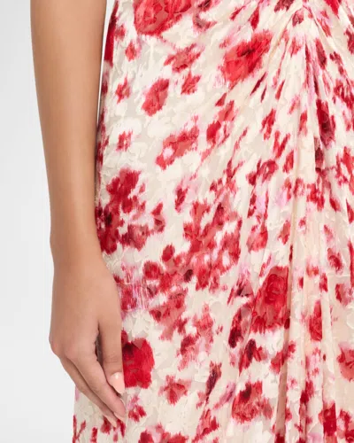 Isabel Marant Lindsay Floral Ruched Jacquard Midi Dress