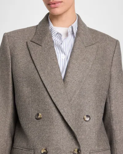 Twp Harper Double-breasted Herringbone Blazer In Gray