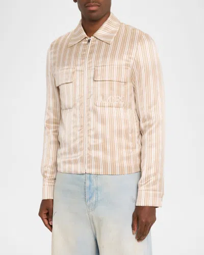 Amiri Stripe Logo Jacket In White