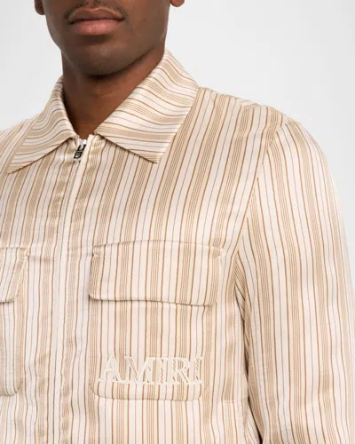 Amiri Stripe Logo Jacket In White