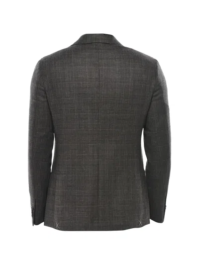 Corneliani Checked Single-breasted Blazer In Black