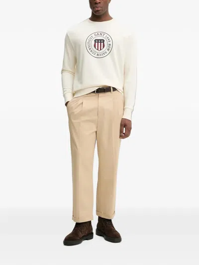 Gant Shield-graphic Sweater In White