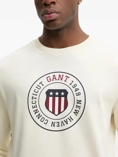 Gant Shield-graphic Sweater In White