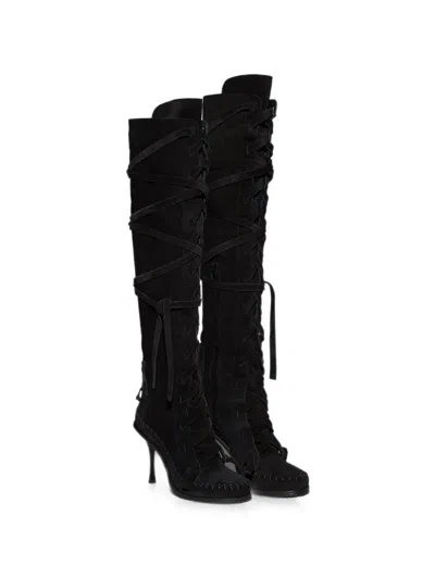Dsquared2 Lace-up Suede Boots In Black