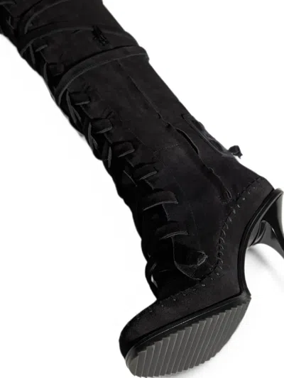 Dsquared2 Lace-up Suede Boots In Black