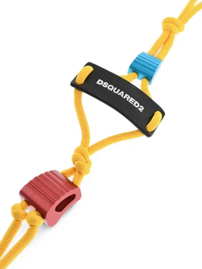 Dsquared2 Logo-patch Keyring In Multi