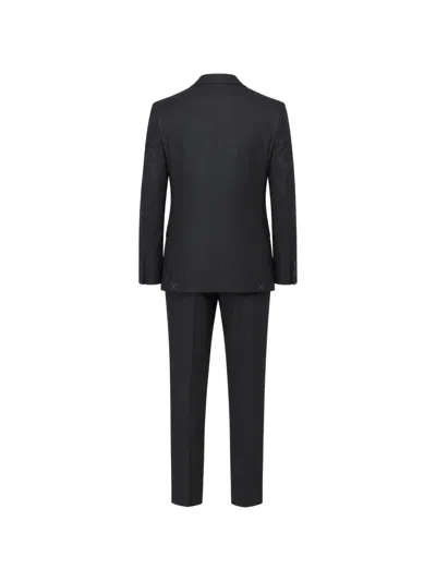 Corneliani Flap-pocket Suit In Black