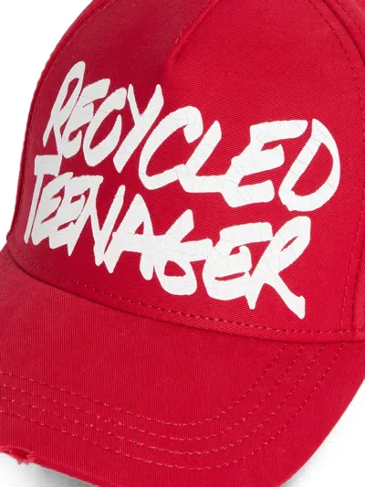 Dsquared2 Distressed-effect Baseball Cap In Red