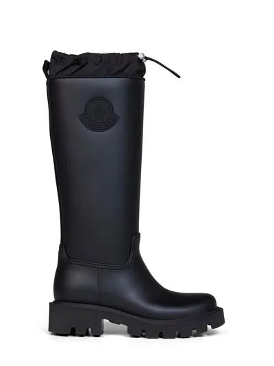 Moncler Rubber Kickstream Boots With Drawstring In Black
