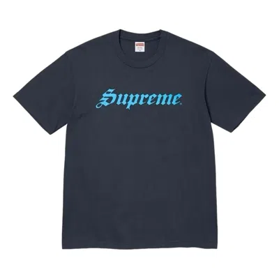 Supreme Logo-print T-shirt In Blue