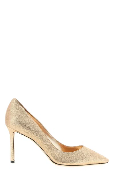 Jimmy Choo Romy 85 Glitter-effect Pumps In Pink