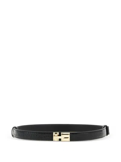 Tom Ford Slim Crocodile Effect Leather Waist Belt In Transparent