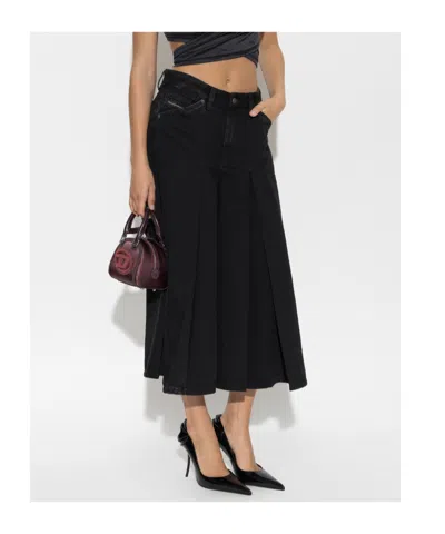 Diesel Belt-loop Cropped Jeans In Black