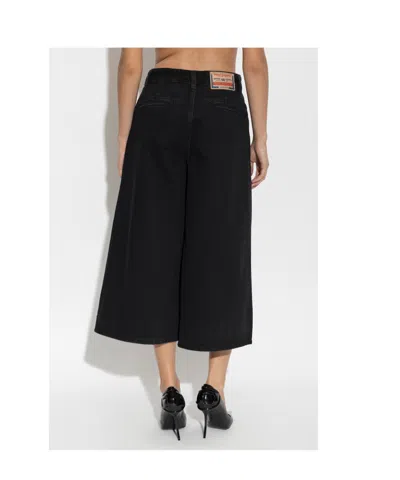 Diesel Belt-loop Cropped Jeans In Black