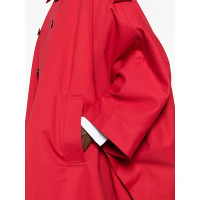 Rohe Double-breasted Asymmetric-hem Coat In Red