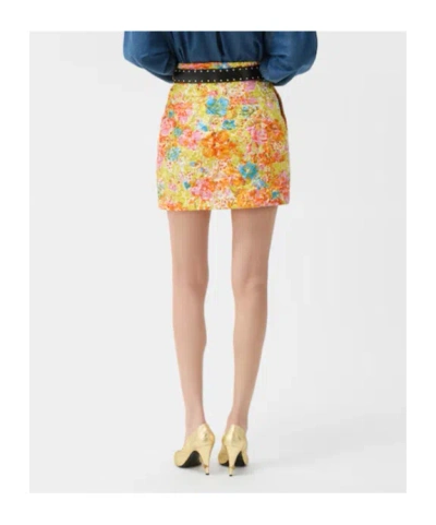 Versace Multicolor Printed Silk Duchesse Miniskirt In Multi