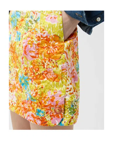 Versace Multicolor Printed Silk Duchesse Miniskirt In Multi
