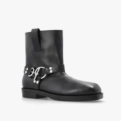 Balmain Harness Ankle Boots In Black