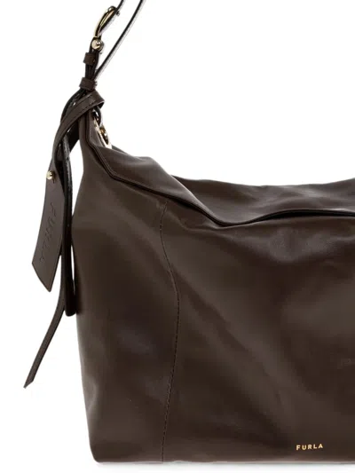 Furla Rectangular Shoulder Bag In Smooth Leather In Black
