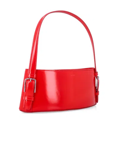 Coperni Cylindrical Structured Glossy Leather Shoulder Bag In Red