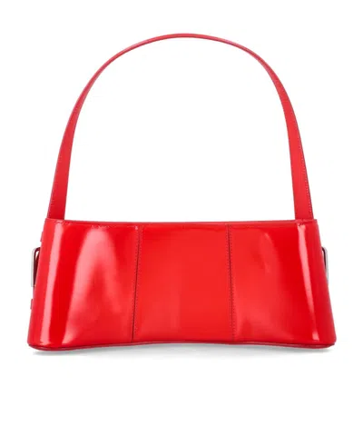 Coperni Cylindrical Structured Glossy Leather Shoulder Bag In Red