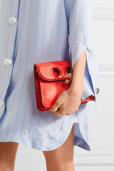 Shop Jw Anderson Pierce Mini Leather Shoulder Bag In Red