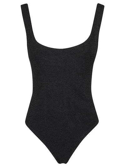 Hunza G Square Neck One-piece Swimsuit With Deep U-back In Black